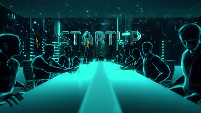 Startup with digital technology concept