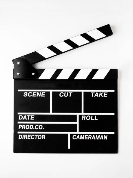 Blank Film Slate On white Background, Black Clapboard, 	Clapperboard, Slate