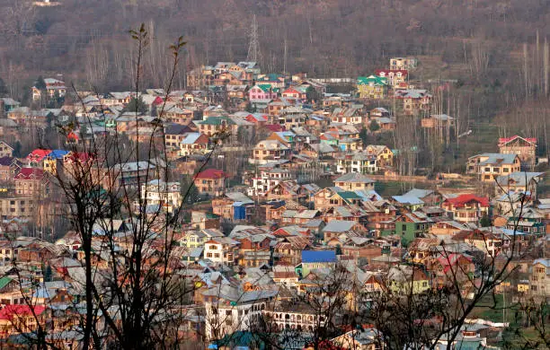 Colorful Houses of  Srinagar, Kashmir, India