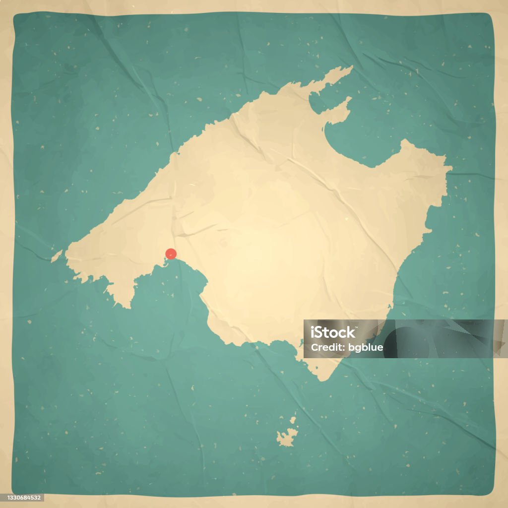 Easy Majora Map Majorca Map In Retro Vintage Style Old Textured Paper Stock ...