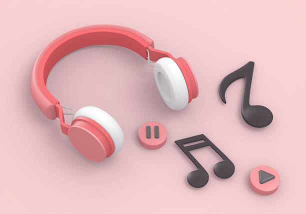 istock wireless headphones and music note , 3d rendering 1330688045