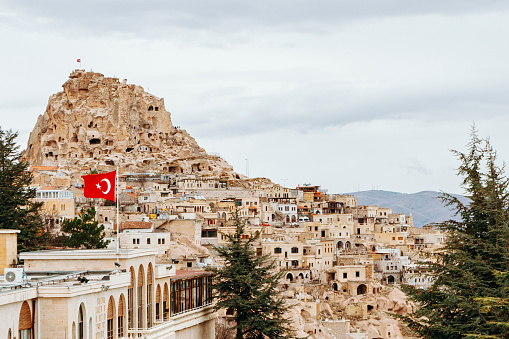 Cappadocia Cave houses and rock formations view