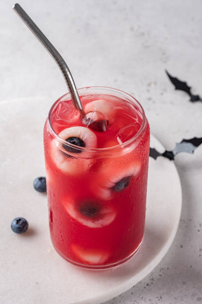 istock Red halloween cocktail with eyeballs 1330690750