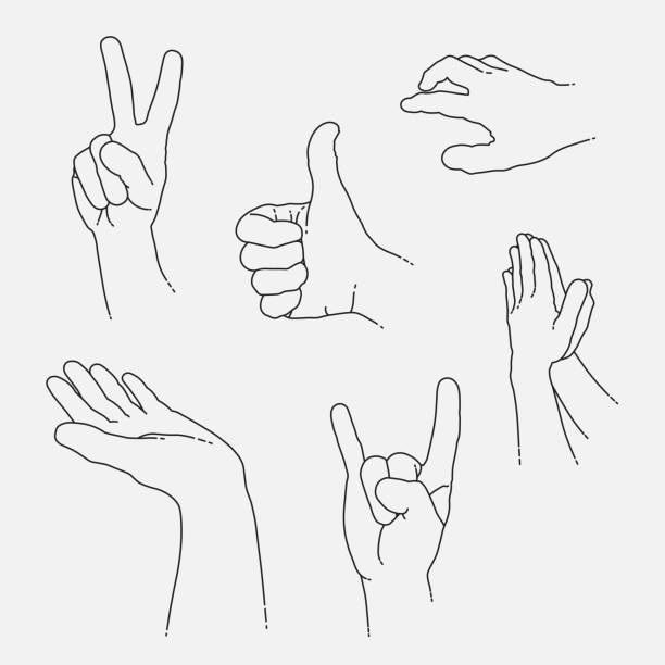 Hand Gestures Icon Set Peace Thumb Up Pray Sign Ok Stock Illustration -  Download Image Now - iStock