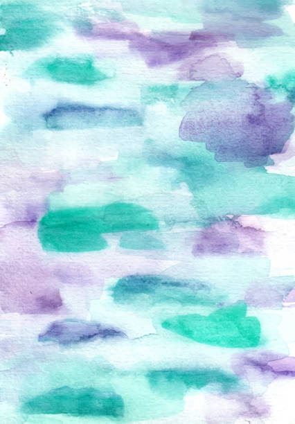 istock Hand painted of purple and green mixture abstract watercolor background. 1330702359