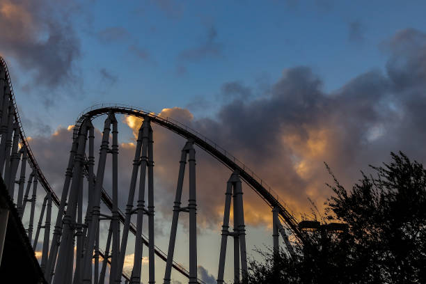 istock sunset in the amusement park 1330703861