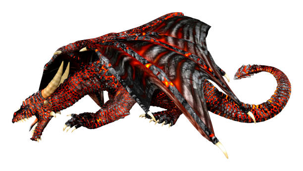 istock 3D illustration fantasy dragon on white 1330705502