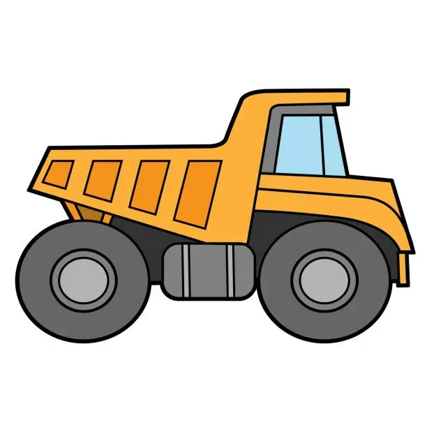 Vector illustration of Cartoon dumper color variation for coloring page isolated on white background