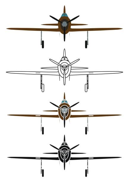 p47 thunderbolt z przodu - p 47 thunderbolt stock illustrations