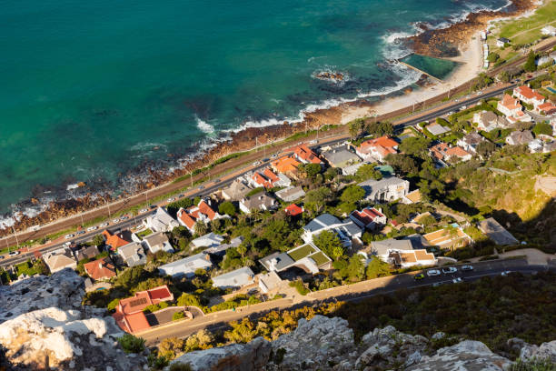 istock Elevated panoramic view of St James coastal retirement town in False Bay 1330708880