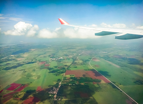 View above the clouds of a field on the island of Cuba.