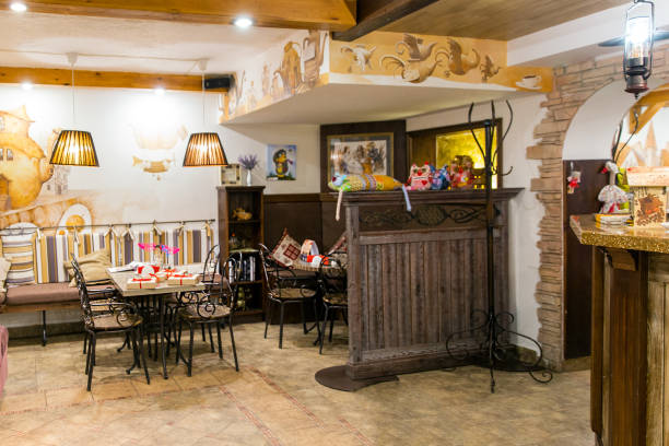 istock Interior of a cozy children cafe 1330709984