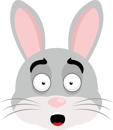 Vector Emoticon Illustration Cartoon Of A Rabbits Head With A Scared  Expression And With Mouth Open Stock Illustration - Download Image Now -  iStock