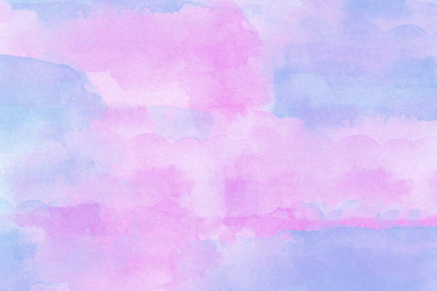 istock Blue and pink watercolor background 1330710415