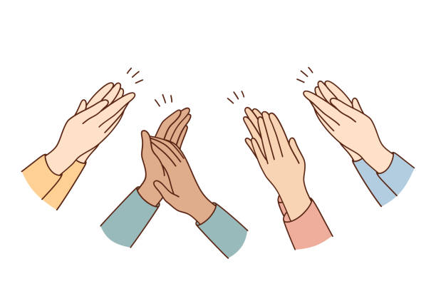 human hands clapping and applauding concept - popo tokatlamak stock illustrations