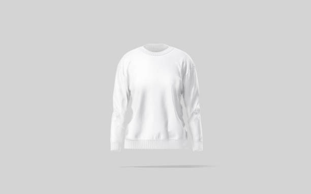 istock Blank white women sport sweatshirt mock up, gray background 1330713578