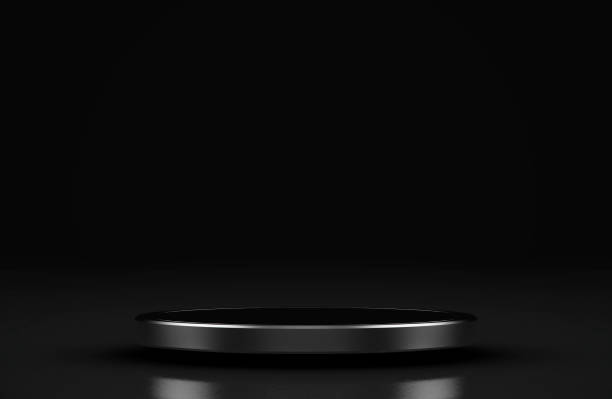 istock Blank product stand and Black background.3d Rendering 1330713907