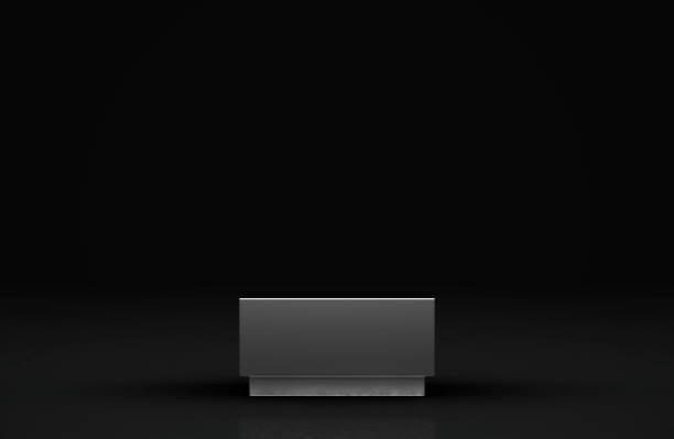 istock Blank product stand and Black background.3d Rendering 1330714587