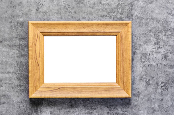 istock Blank wooden photo frame on grunge background, 1330720119