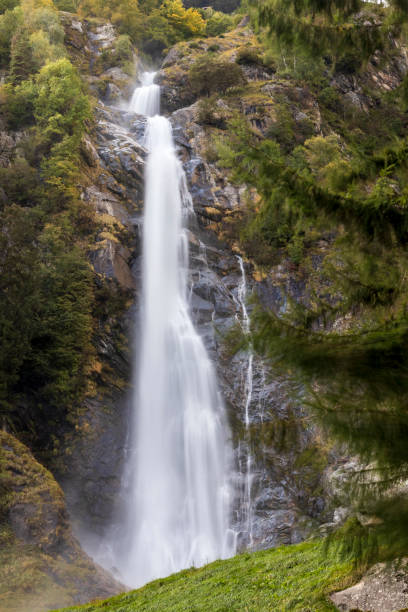 huge waterfall at  merano. alp italy. - hafling imagens e fotografias de stock