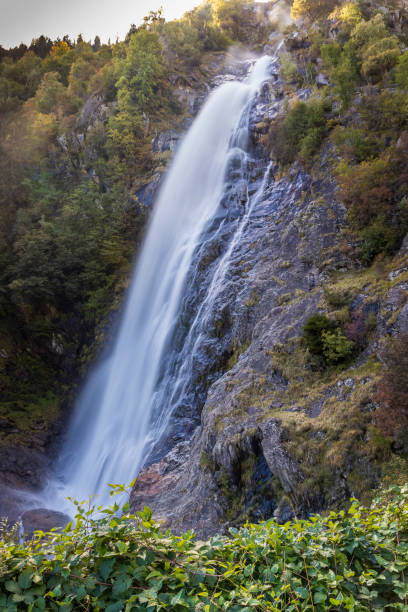 huge waterfall at  merano. alp italy. - hafling imagens e fotografias de stock