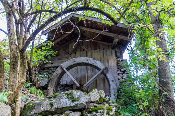 Old watermill at Merano. Meran, Italy. 10-07-2020. Old watermill at Merano. avelengo stock pictures, royalty-free photos & images