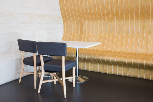 istock Dining area with colorful tables and chairs 1330725485
