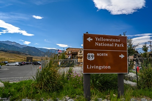 Yellowstone NP, WY, USA - August 8, 2020: The different kinds of places going to its scenic destination
