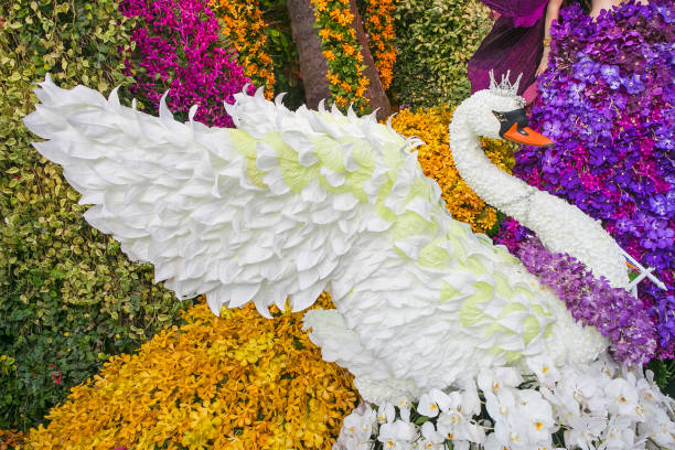 White Cement duck in garden