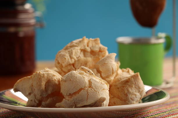 istock breakfast with fresh cheese bread on the table with coffee, breakfast table at the farm with cheese cracker 1330731792