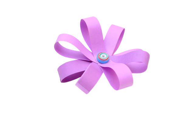 paper origami flower on white background