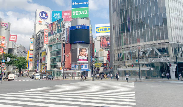 Scramble intersection at Shibuya station Scramble intersection at Shibuya station shibuya district stock pictures, royalty-free photos & images