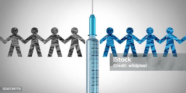 Unvaccinated And Vaccinated People Stock Photo - Download Image Now - Anti-vaccination, Vaccination, Herd Immunity