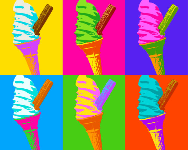 アイスクリームコルネットまたはコーン - lolly pop点のイラスト素材／クリップアート素材／マンガ素材／アイ�コン素材