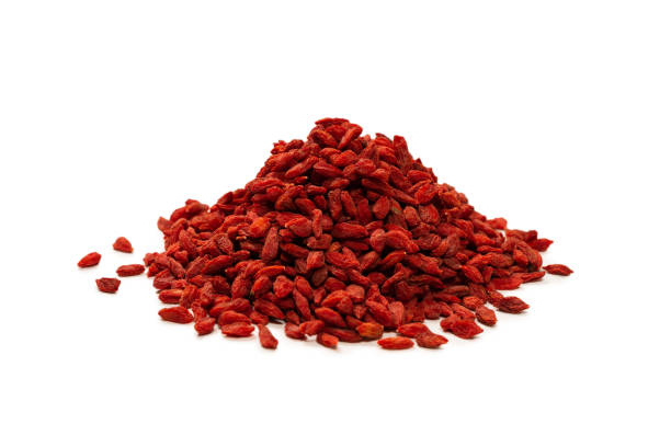 istock Red berries goji isolated on a white background. 1330749794