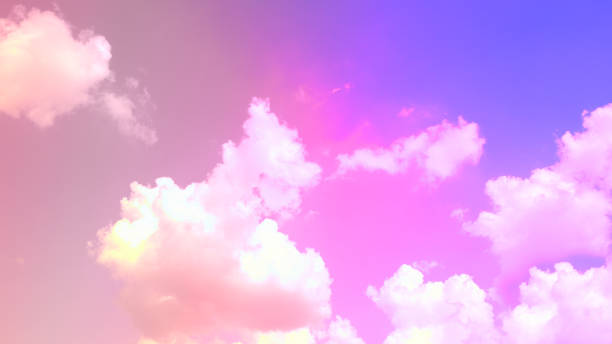 istock beauty sweet pastel soft high vire with fluffy clouds on sky. multi color rainbow image. abstract fantasy growing light 1330754282