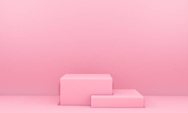 istock Scene with pink color podium for mock up presentation in minimalism style with copy space, 3d render abstract background design 1330762164