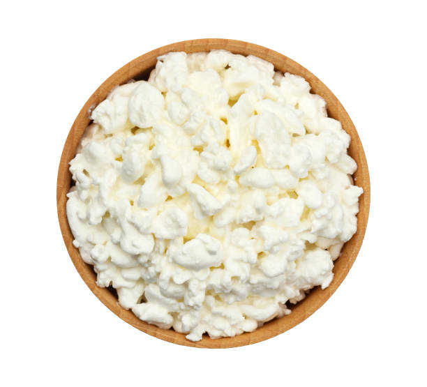 istock Cottage cheese isolated on white background, top view 1330764984