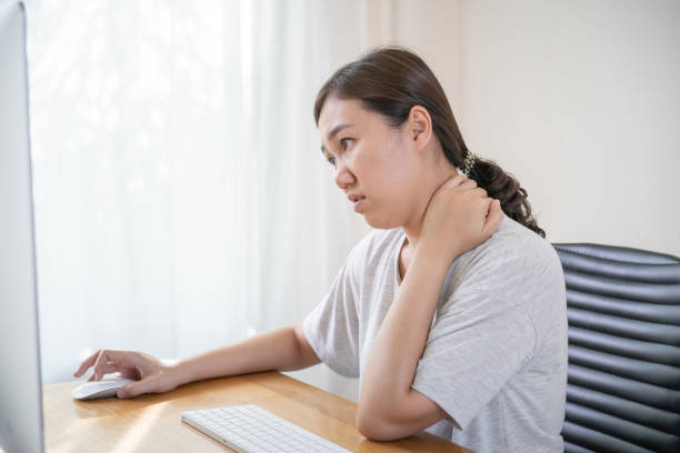 istock Asian woman having an offfice syndrom 1330767056