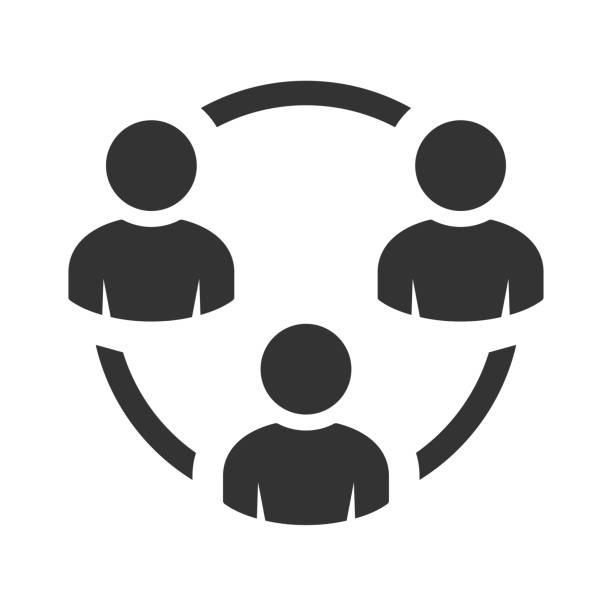 ilustrações de stock, clip art, desenhos animados e ícones de collaboration vector icon. concept of participation in a group. communication people icon - coordination