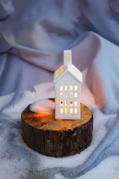 istock Decorative lantern with burning candle in autumn park at evening. 1330773485