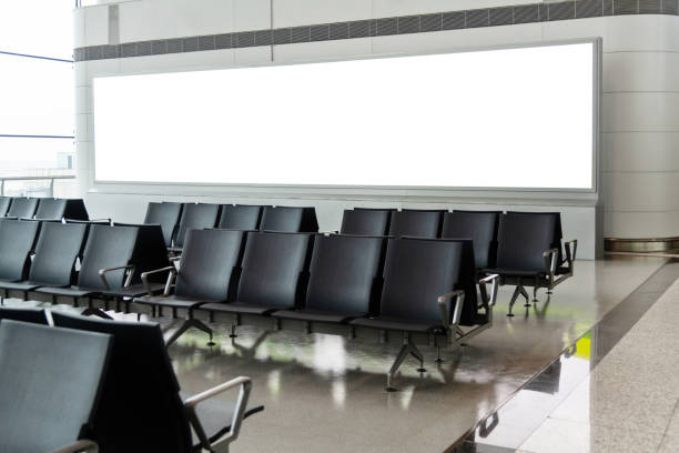 istock Billboard and chairs at airport waiting room 1330777431