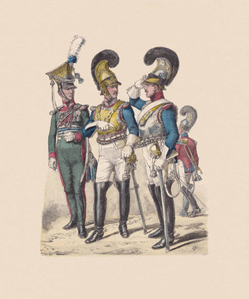 istock 19th century, 1st third, Bavarian military, hand-colored woodcut, published c.1880 1330777701