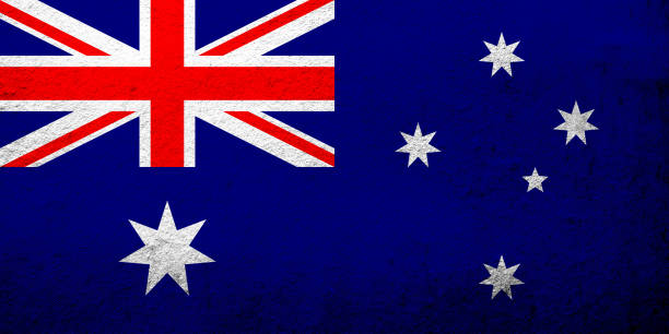 istock National flag of Australia (Commonwealth of Australia). Grunge background 1330779325