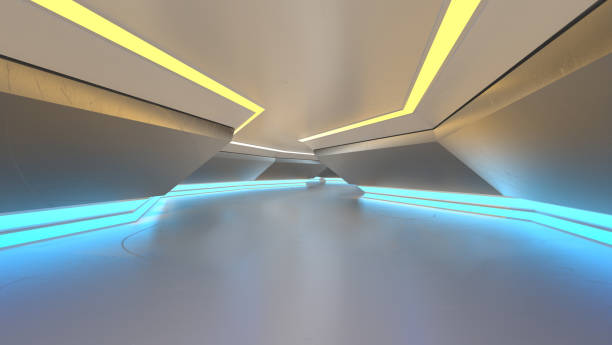 istock Futuristic Tunnel with Neon Lights 1330782066