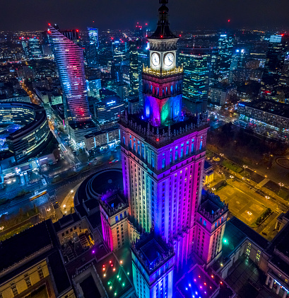 Photo showing the panorama of Warsaw