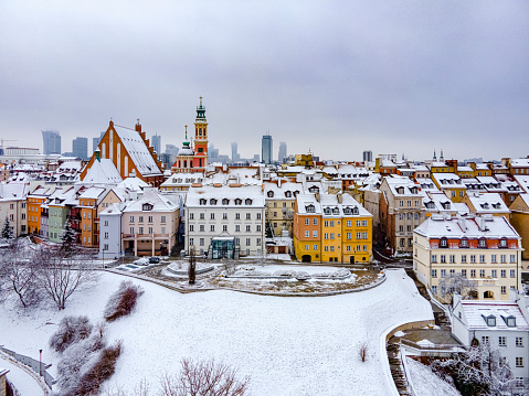 Photo showing the panorama of Warsaw