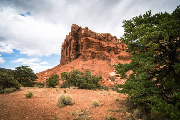 istock Interesting rock formations in Capitol Reef National Park on a cloudy spring day 1330788306
