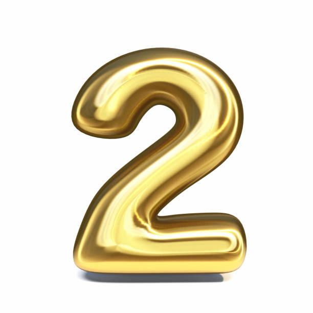 istock Golden font Number 2 TWO 3D 1330791386