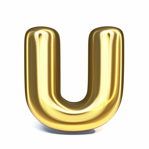istock Golden font Letter U 3D 1330791454